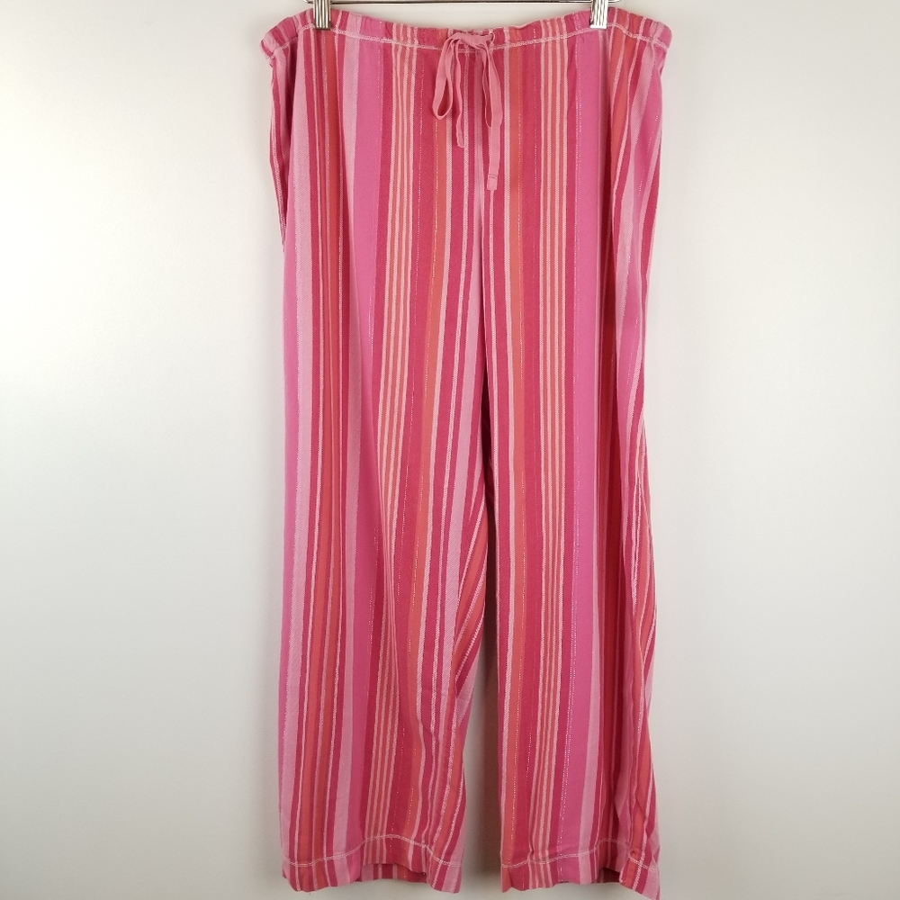 Victoria’s Secret Pink Pajama Pants Large Striped Lounge Sleepwear